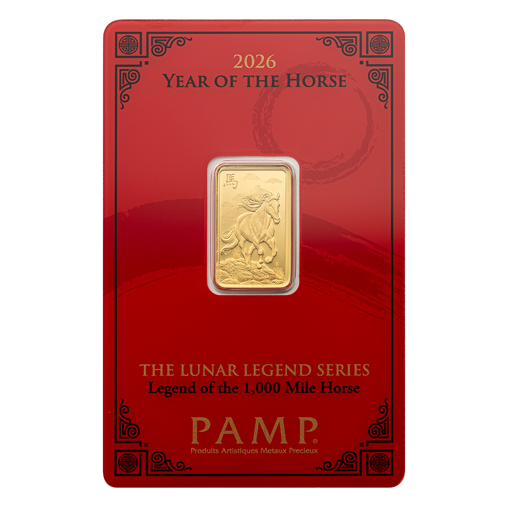 2026 PAMP Year of the Horse 5g Gold Bar Lunar Legend