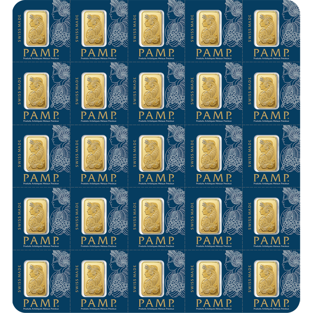 PAMP Fortuna Gold Minted Bar MULTIGRAM+25